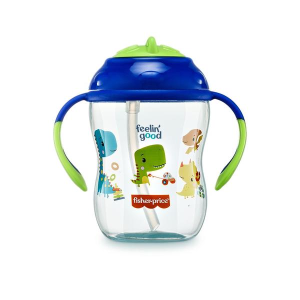 Imagem de Copo De Treinamento Bebê Canudo E Alça +6m Fisher Price Azul