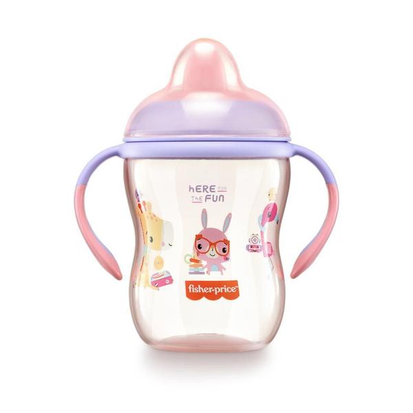 Imagem de Copo de Treinamento com Bico Semi-rígido First Moments 270ml Rosa Glitter Fisher Price - BB1015