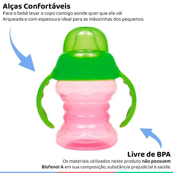 Imagem de Copo De Treinamento Infantil Bebê Criança +6 Meses Para Transição 160 ML Com Alça Buba