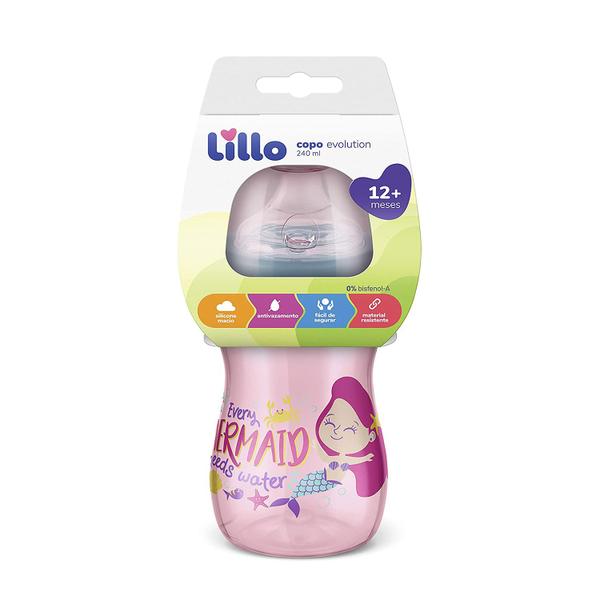 Imagem de Copo de Treinamento infantil Evolution 240ML Rosa  - Lillo