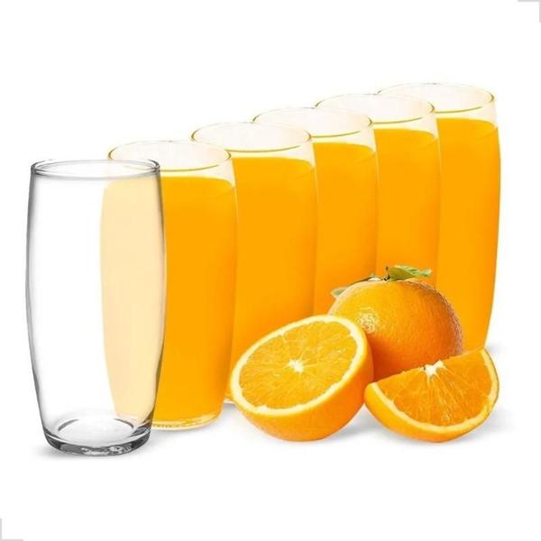 Imagem de Copo De Vidro 300ml Suco Agua Nadir Oca Jogo Kit 6 Peças