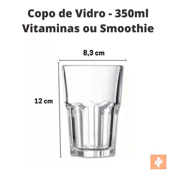 Imagem de Copo de Vidro 350ml - Perfeito para Vitaminas e Smoothie