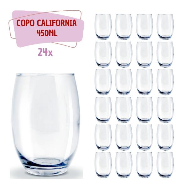 Imagem de Copo de Vidro 450ml Transparente California Agua Suco 24Un