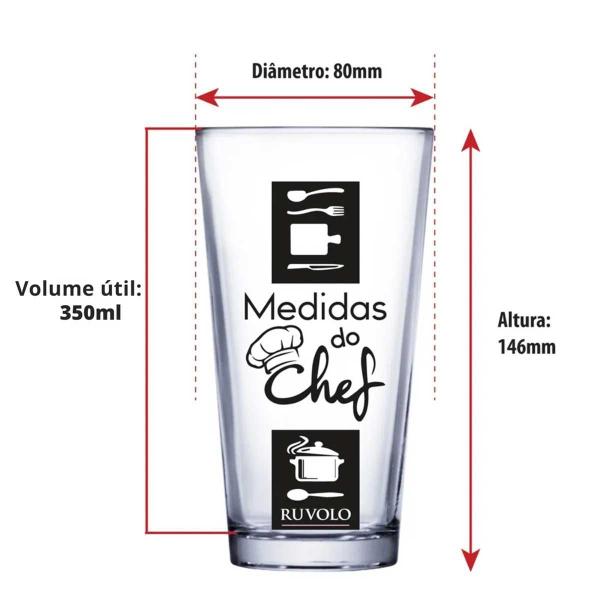 Imagem de Copo de Vidro Com Medidas do Chefe Ruvolo Conic Mix - 350ml