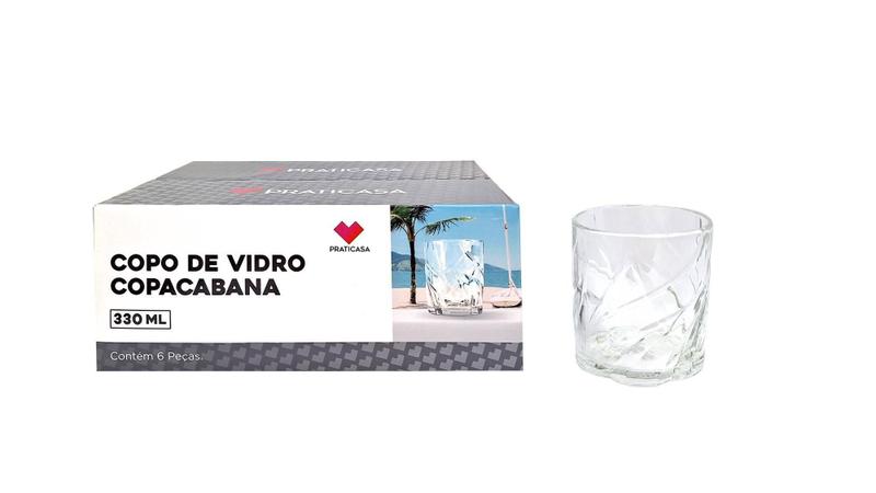 Imagem de Copo de vidro copacabana 330ml 0518 praticasa