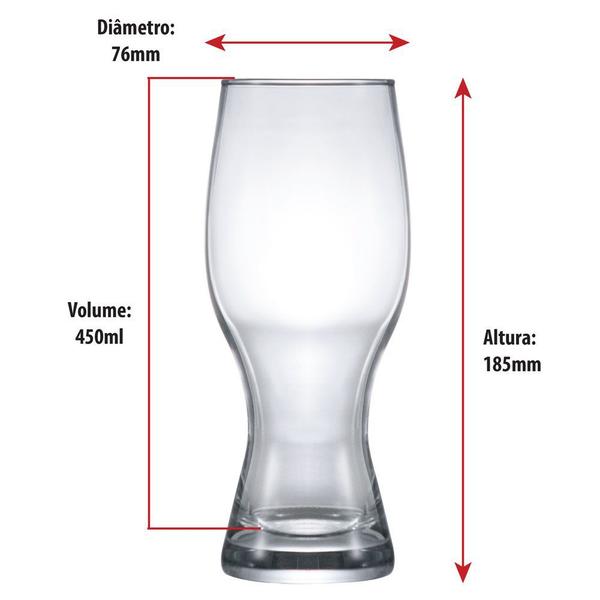 Imagem de Copo de Vidro de Cerveja Atlanta Diga-me 450ml 2pcs