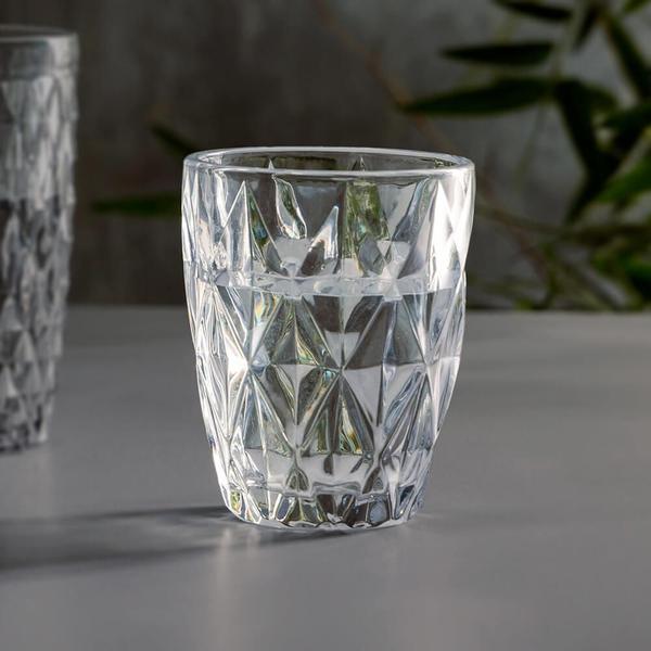 Copo de Vidro Diamond Transparente 270ml - Lyor Imagem de Copo de Vidro Diamond Transparente 270ml - Lyor