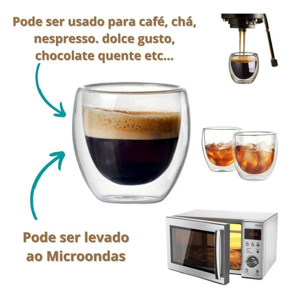 Imagem de Copo De Vidro Duplo Bistro Shot Café 140ml 4x Unidades