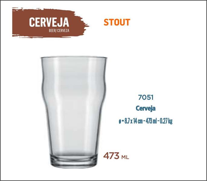 Imagem de Copo De Vidro Para Cerveja Chope - Sout 473ml 06 unidades