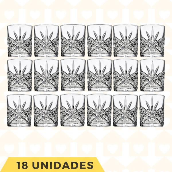 Imagem de Copo de Vidro para Whisky Linha Esmeralda 340ml 18 Unidades