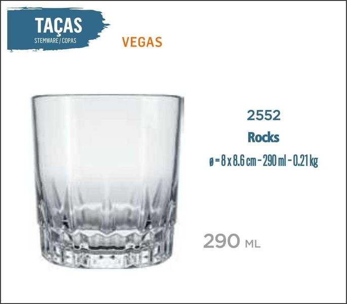 Imagem de Copo De Vidro Vegas Baixo Whisky Vodka Refri 290Ml 02 Uni