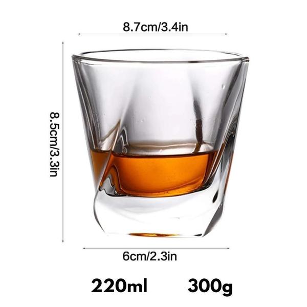 Imagem de Copo De Whisky Vidro 6 Peças Licor Luxuoso Sofisticado 220Ml