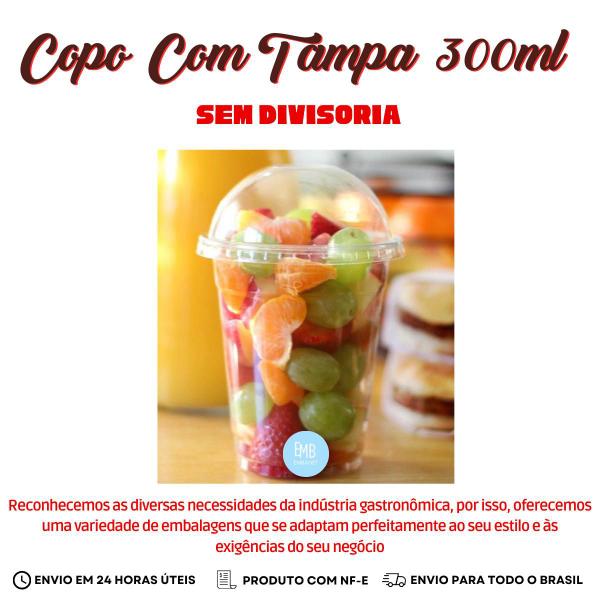 Imagem de Copo Descartável 300ml Com Tampa Bolha Rígido BPA FREE 40und