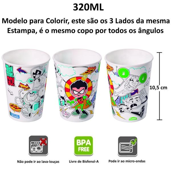 Imagem de Copo do Desenho Jovens Titãs em Ação 320ml Original Estampado Premium Plasútil