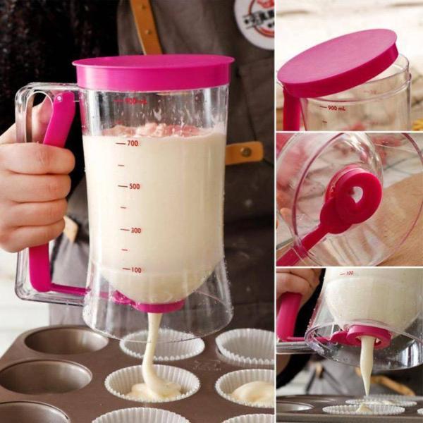 Imagem de Copo Dosador Dispenser Massas Cupcakes Crepes Bolo Panqueca 900ml para Cozinha Medidas com Precisão