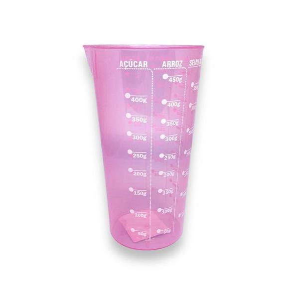 Imagem de Copo Dosador Graduado Medidor De 500Ml Rosa