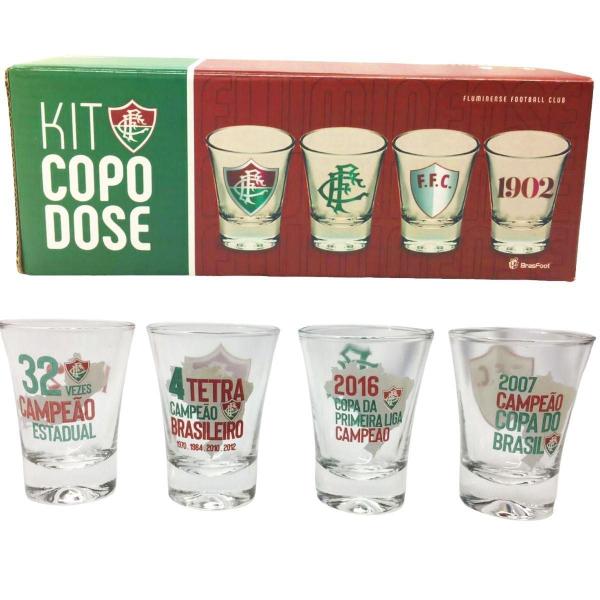 Imagem de Copo Dose Shot 60Ml 4Un Pinga Cachaça Time Fluminense