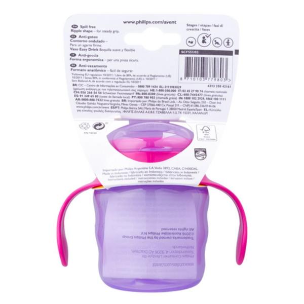 Imagem de Copo Easy Sip 200ml com Alça Rosa - Philips Avent