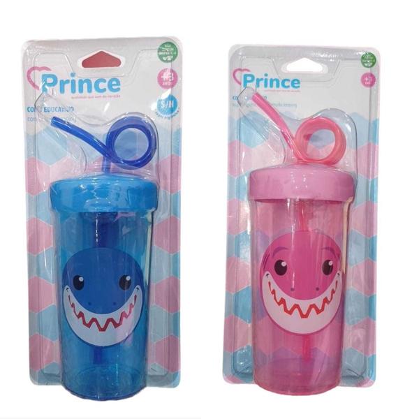 Imagem de Copo Educativo Infantil Com Canudo 340ml Prince Baby Shark