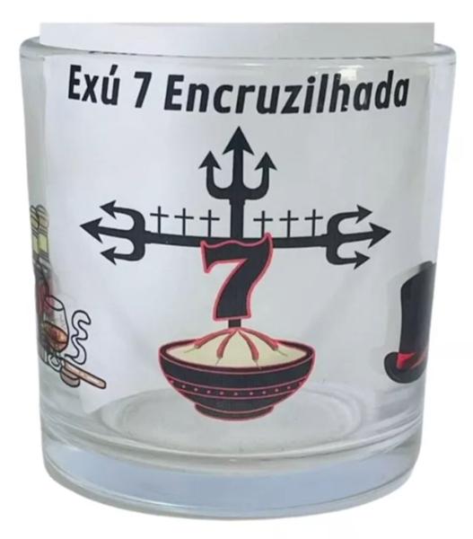 Imagem de Copo Exú 7 Encruzilhadas - Umbanda E Candomblé Vidro 260ml