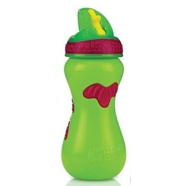 Imagem de Copo Gator Grip Canudo Rígido 450ml +18m Verde/Rosa Nuby