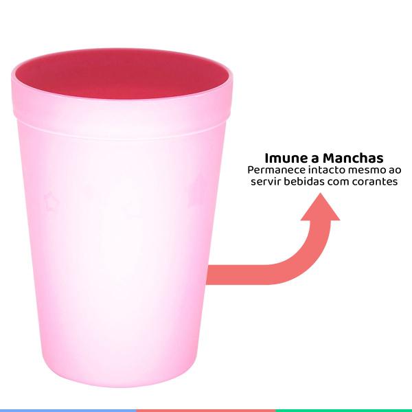 Imagem de Copo Infantil 380ml Livre de Bpa Imune A Manchas Para Crianças Estrelas Rosa Claro Infanti