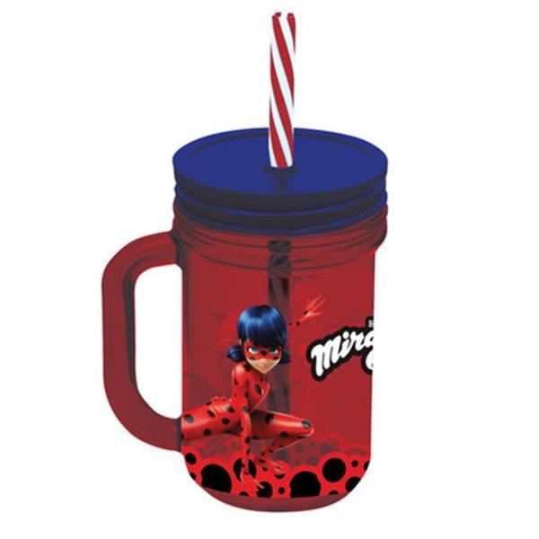 Copo Infantil 420ml Miraculous Ladybug - Yangzi Imagem de Copo Infantil 420ml Miraculous Ladybug - Yangzi
