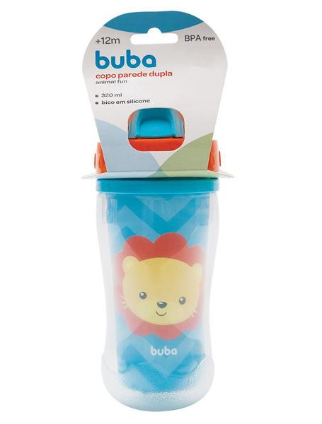 Imagem de Copo Infantil Animal Fun Leão Com Canudo e Parede Dupla 320ml Buba