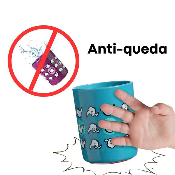 Copo Infantil Anti-queda No Knock 190 ML Difícil de Derrubar Azul Cachorrinhos Desenvolvimento Coordenação - Multikids Imagem de Copo Infantil Anti-queda No Knock 190 ML Difícil de Derrubar Azul Cachorrinhos Desenvolvimento Coordenação - Multikids