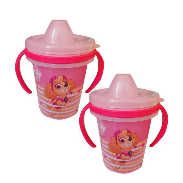 Imagem de Copo Infantil Anti vazamento de Transição Com Alça Tampa protetora 330 ML Menino Menina Bebê Caneca