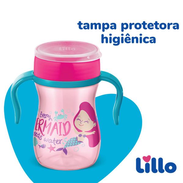 Imagem de Copo Infantil Antivazamento 360º com Alça e Tampa Protetora 240ml Lillo