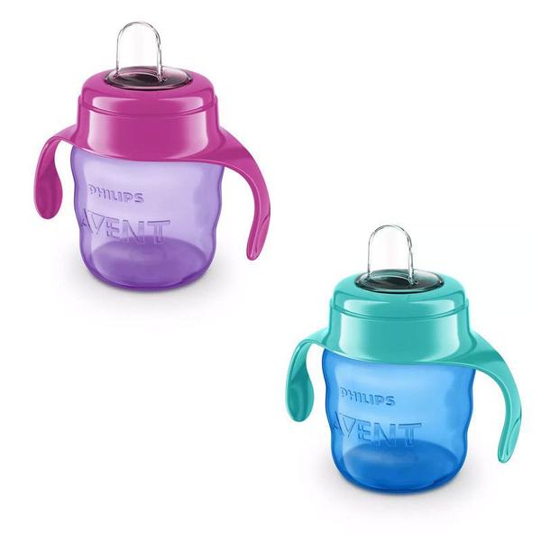 Imagem de Copo Infantil Avent Easy Sip 200ml Azul ou Rosa 6m+