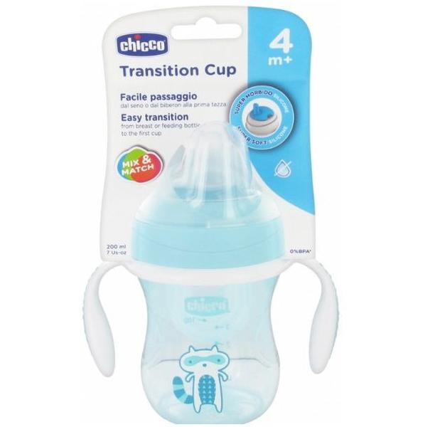 Imagem de Copo Infantil Azul com Bico de Reposição silicone 200ml Chicco