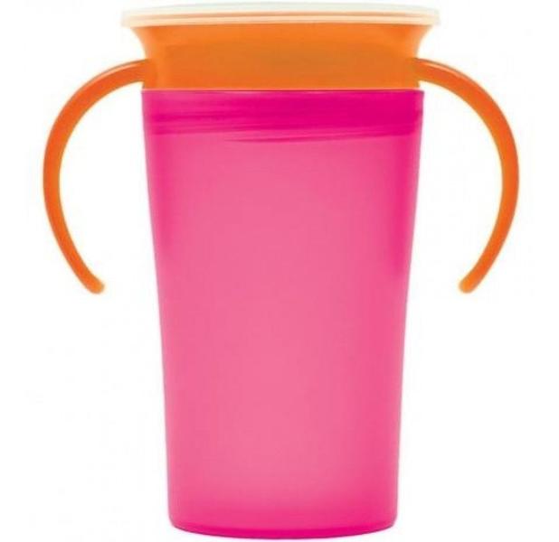 Copo Infantil Bebê Anti Vazamento 360 Treinamento com Tampa e Alça Buba Rosa Imagem de Copo Infantil Bebê Anti Vazamento 360 Treinamento com Tampa e Alça Buba Rosa