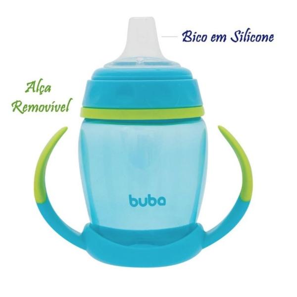 Imagem de Copo Infantil com Alça Removível Bico Silicone Azul 12636 - BUBA