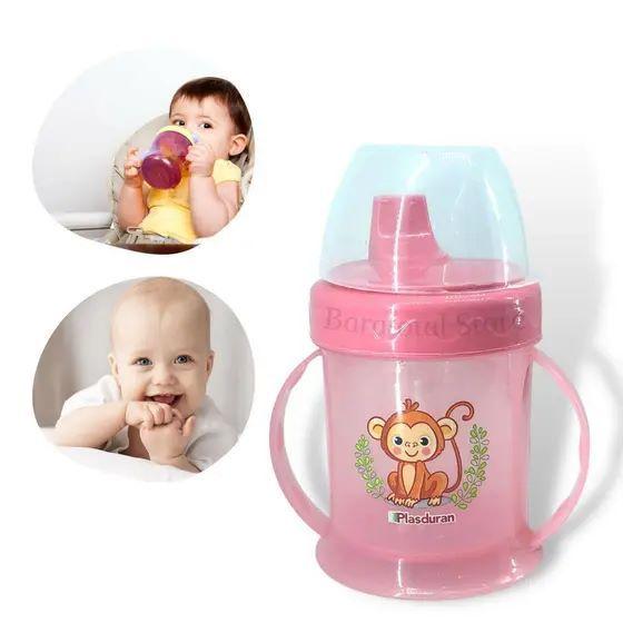 Imagem de Copo Infantil Com Alça tampa 200ml Kids Cores Sortidas