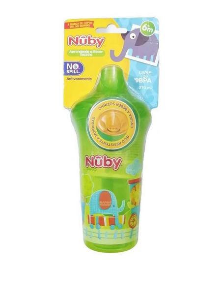 Imagem de Copo Infantil Com Bico Rígido Verde 270Ml Nuby