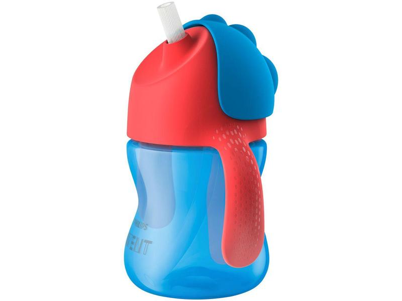 Imagem de Copo Infantil com Canudo 200ml Philips Avent - SCF796/01 Azul e Vermelho