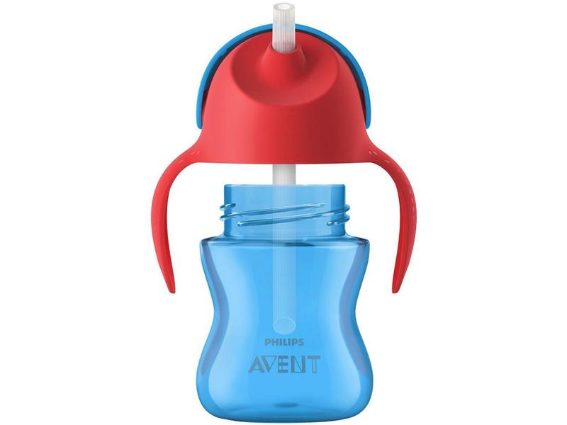 Imagem de Copo Infantil com Canudo 200ml Philips Avent - SCF796/01 Azul e Vermelho