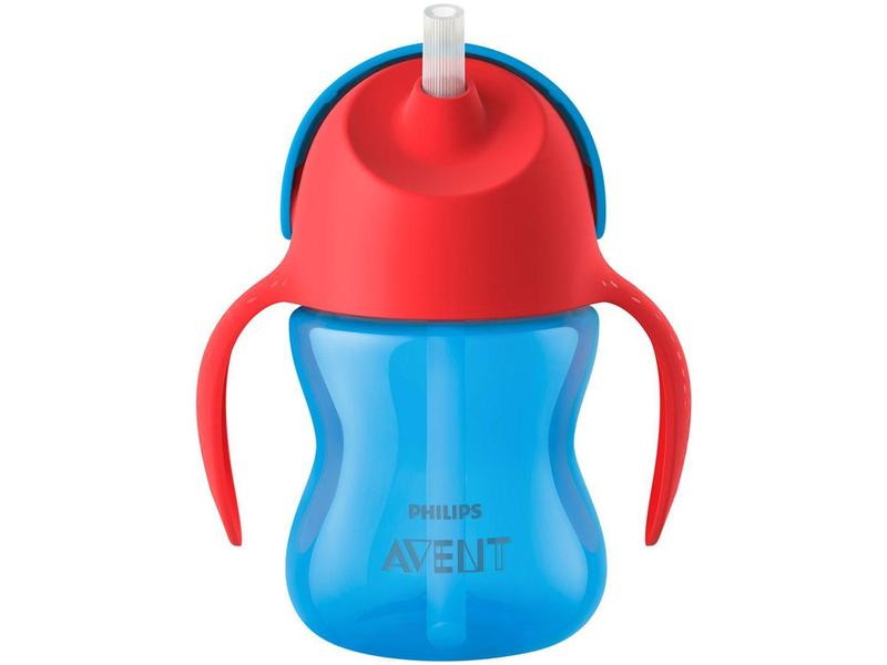 Imagem de Copo Infantil com Canudo 200ml Philips Avent - SCF796/01 Azul e Vermelho