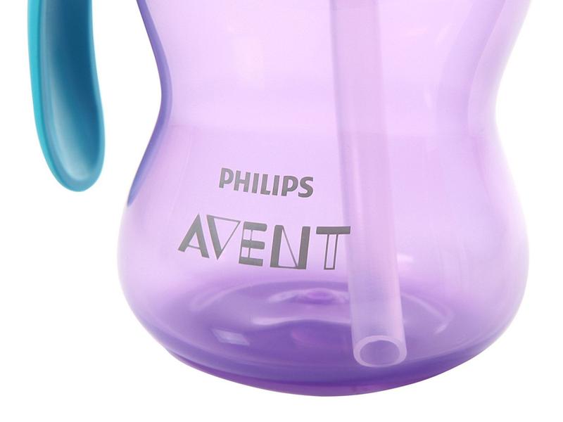 Imagem de Copo Infantil com Canudo 200ml Philips Avent - SCF796/02 Azul e Roxo