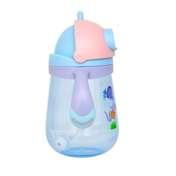 Imagem de Copo Infantil com Canudo 300 ml Alça Removível Mergulho Válvula Anti-Ingestão de Ar Buba