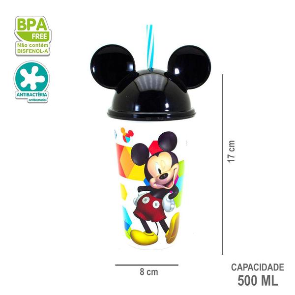 Imagem de Copo Infantil Com Canudo 500ml Personagens Plasútil