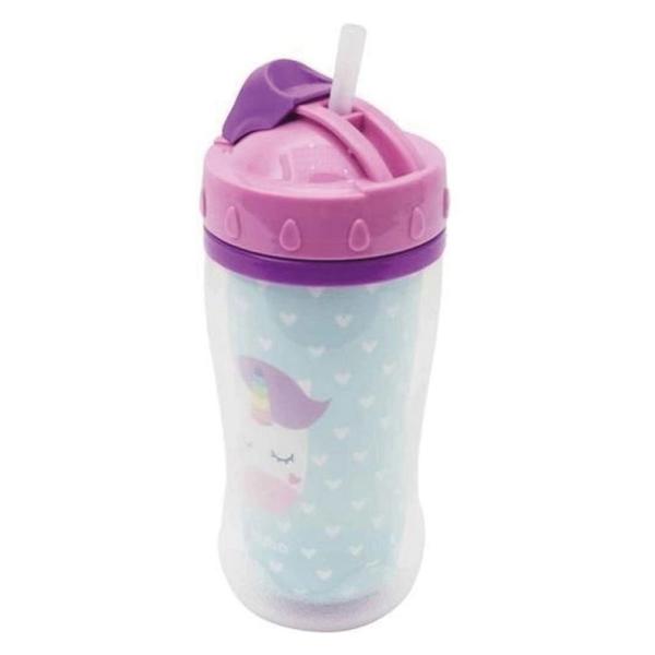 Imagem de Copo Infantil com Parede Dupla Animal Fun Unicornio com Canudo Buba