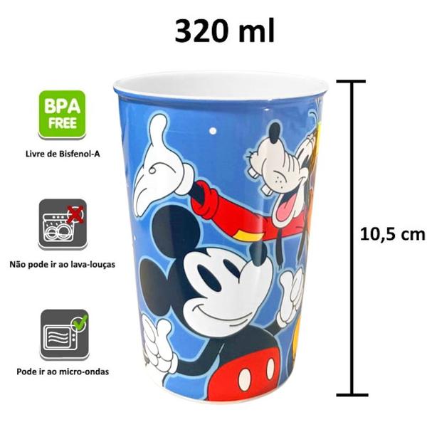 Imagem de Copo Infantil do Mickey Mouse com Pateta e Pato Donaldo Disney 320ML Plasútil