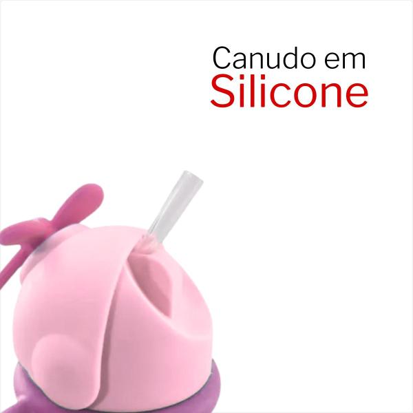 Imagem de Copo Infantil Estampado 500ml Com Canudo e Tampa Com Hélice de Plastico