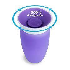 Imagem de Copo Infantil Miracle 360 Munchkin 296ml + 12 Meses Roxo