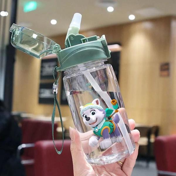 Copo Infantil Patrulha Pata 550ml com Canudo - À Prova de Vazamento Imagem de Copo Infantil Patrulha Pata 550ml com Canudo - À Prova de Vazamento