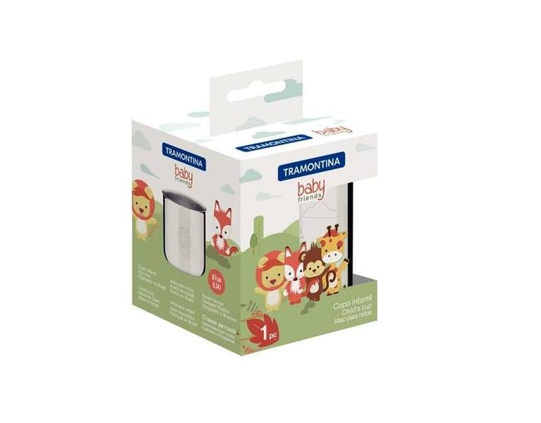 Imagem de Copo infantil tramontina baby friends em aço inox 340 ml