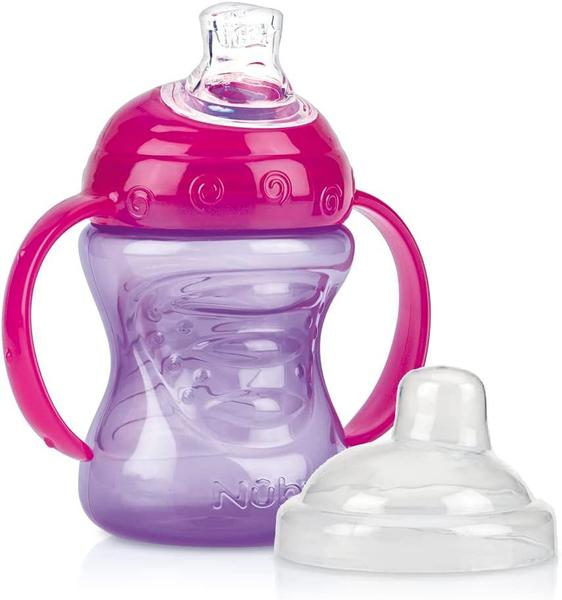 Imagem de Copo Infantil Transição Antivazamento 240ml com Alça e Bico Silicone +4m - Nuby